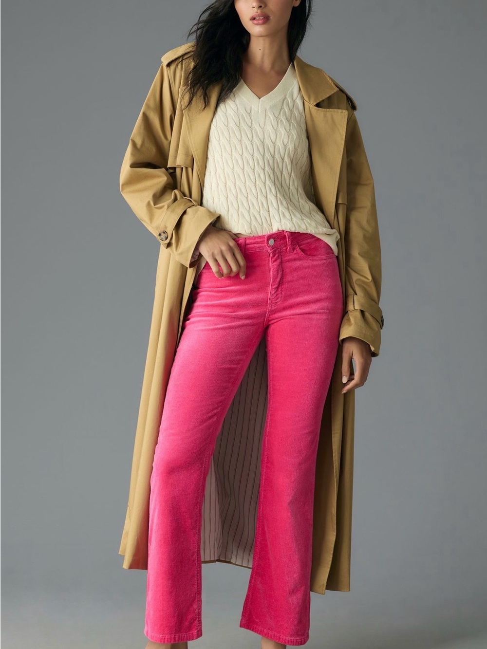 Anthropolgie Pilcro Yaya mod-rise corduroy crop flare, size 27